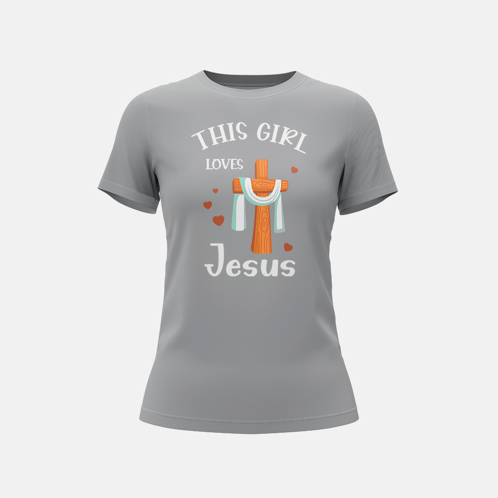 Koszulka Damska - This girl loves Jesus